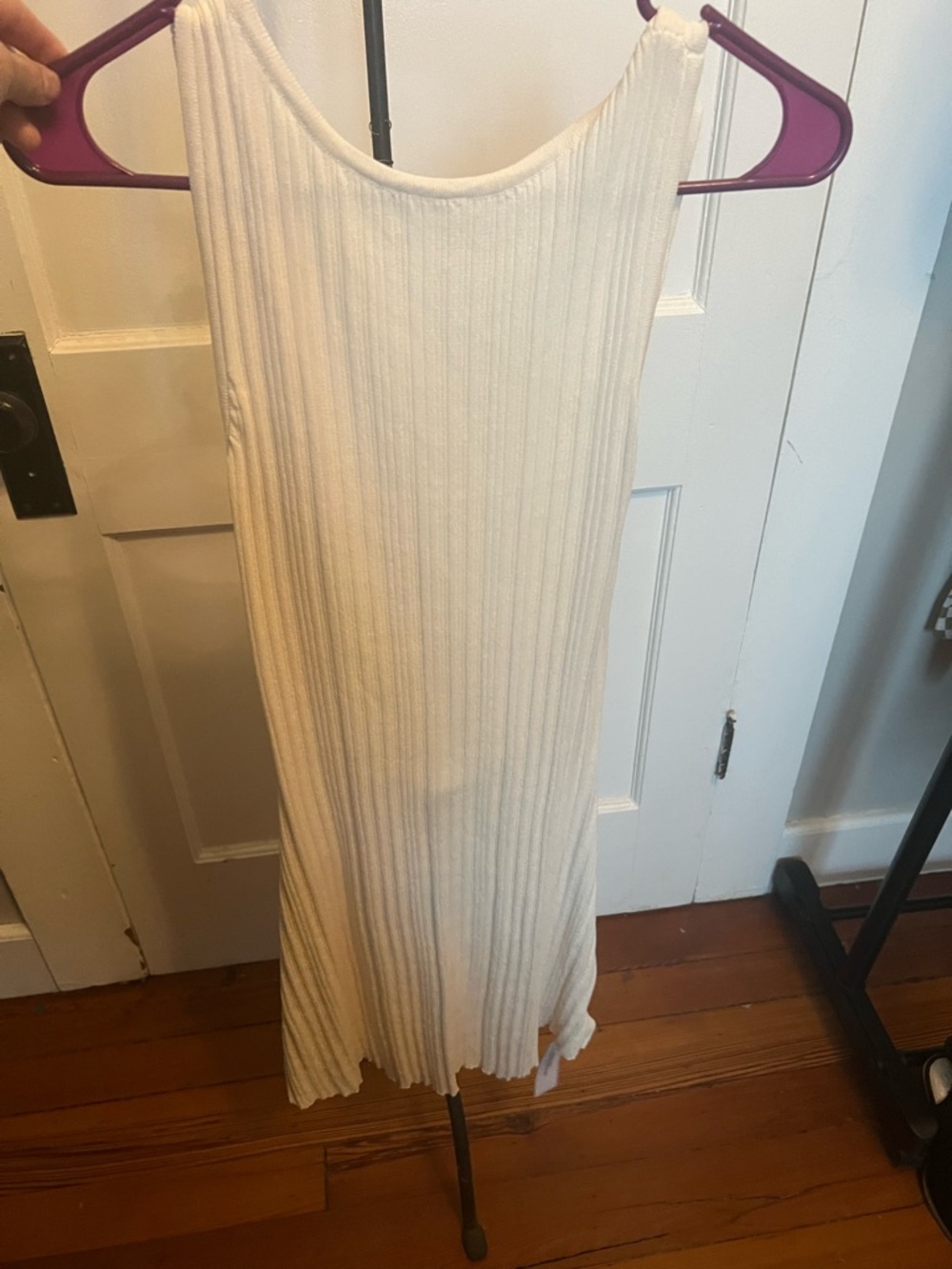 Princess Polly Backless Ribbed Midi Dress in Cream